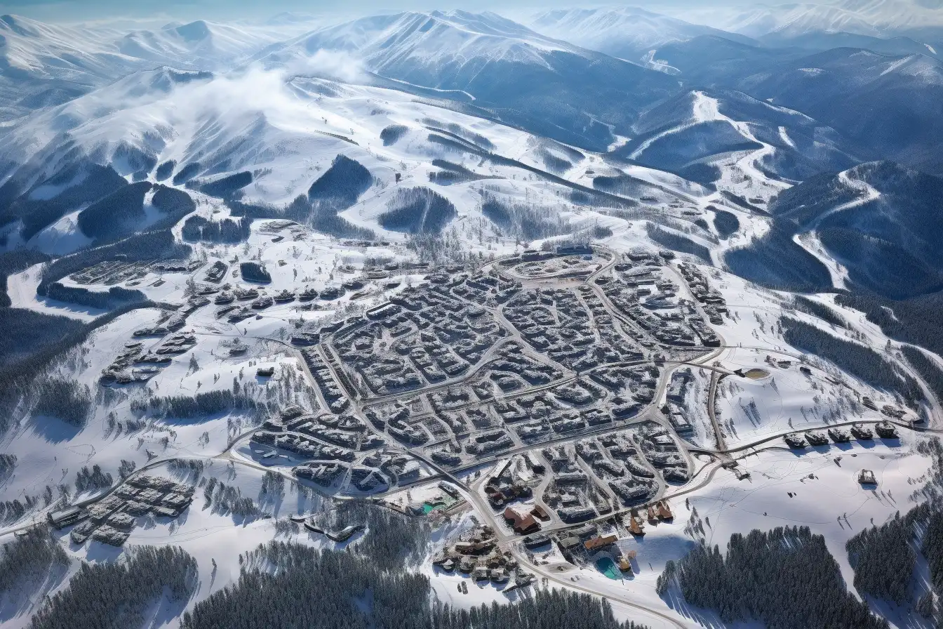 Picos Cubiertos de Nieve en Colorado: Perspectiva Aérea