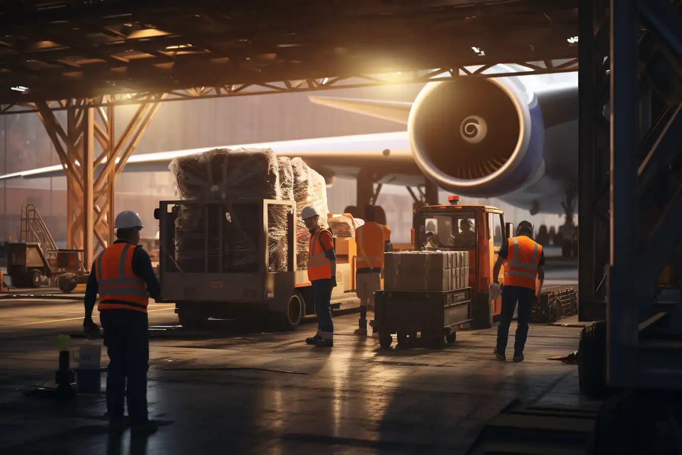 Ground Crew with Turbine Plane at Eagle Airport